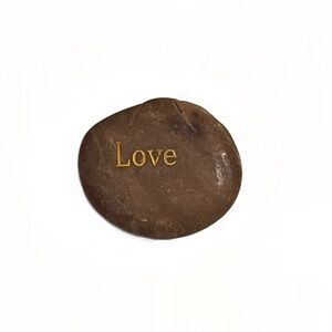 Inspirational Dark Brown Stone with 'Love' Engraving